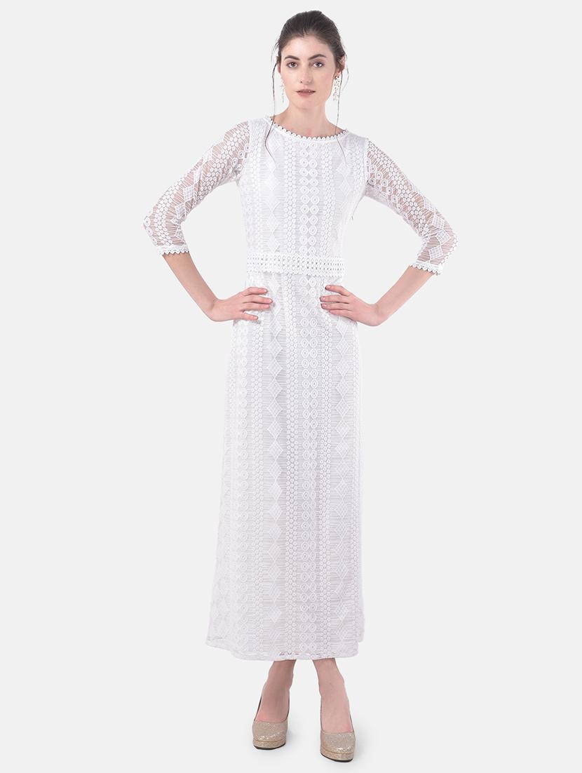 round neck laced maxi dress - 17557268 - Zoom Image - 1