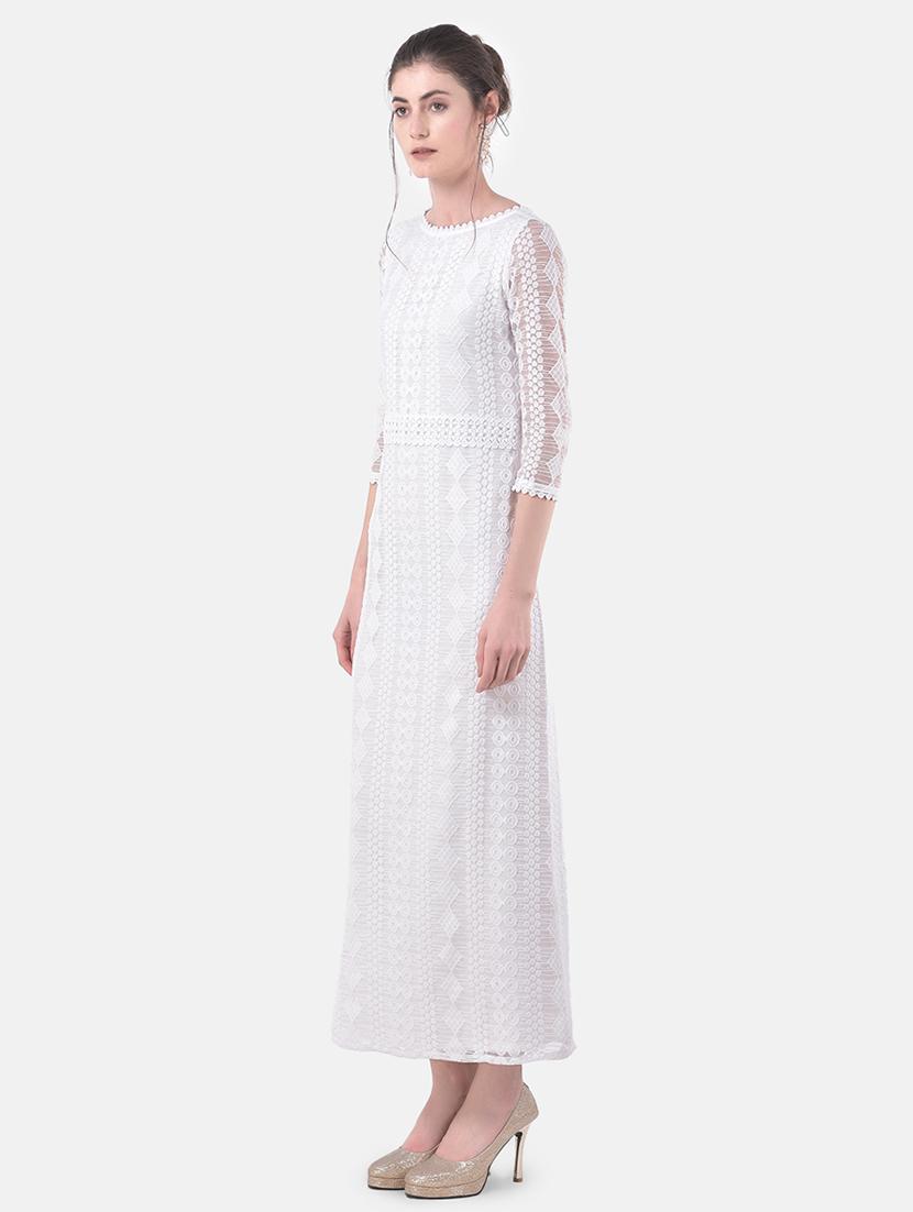 round neck laced maxi dress - 17557268 - Zoom Image - 2