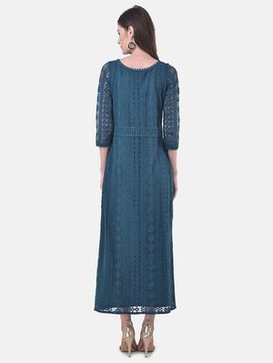 round neck laced maxi dress - 17557270 - Standard Image - 3