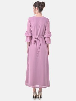 tie back solid maxi dress - 17557271 - Standard Image - 3