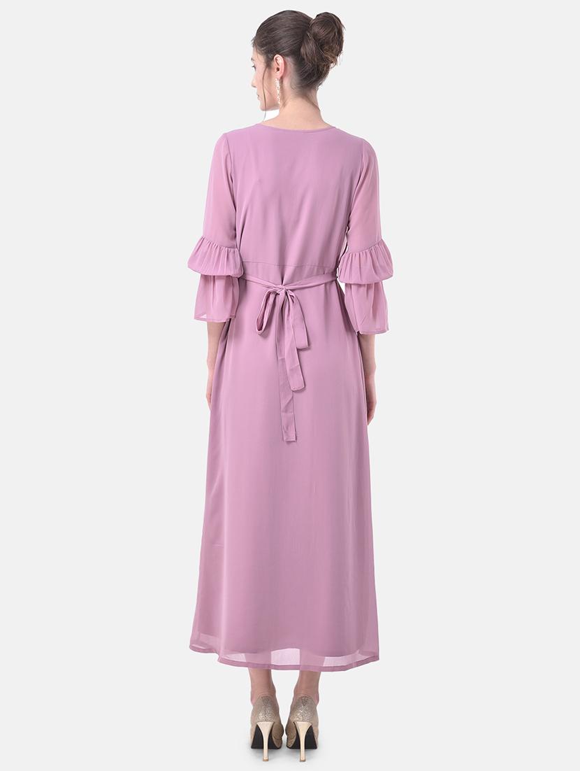 tie back solid maxi dress - 17557271 - Zoom Image - 3