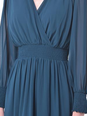 bishop sleeved solid maxi dress - 17557272 - Standard Image - 4