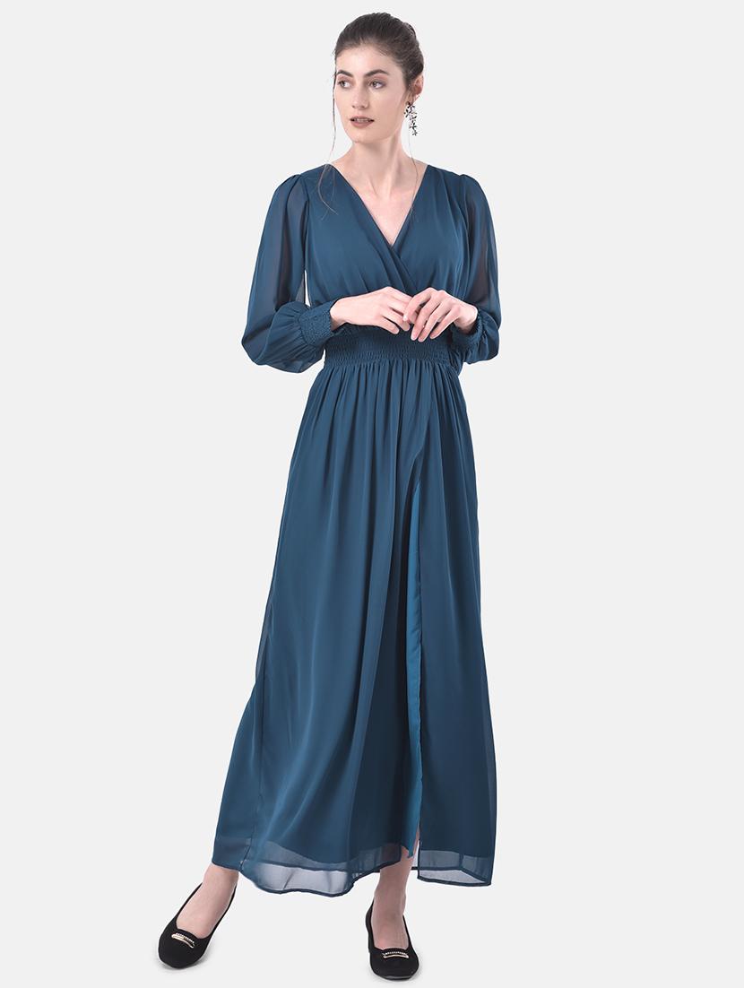 bishop sleeved solid maxi dress - 17557272 - Zoom Image - 1