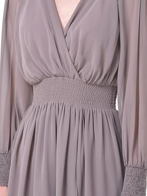bishop sleeved solid maxi dress - 17557273 - Standard Image - 4