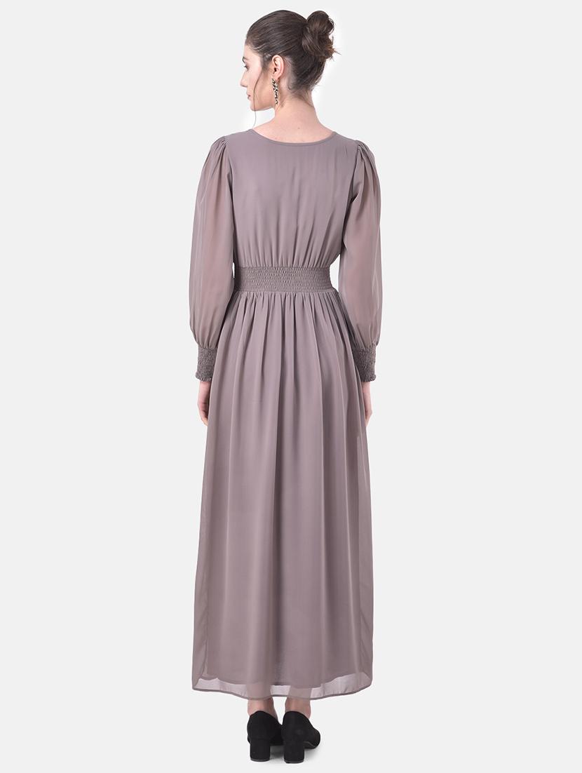 bishop sleeved solid maxi dress - 17557273 - Zoom Image - 3