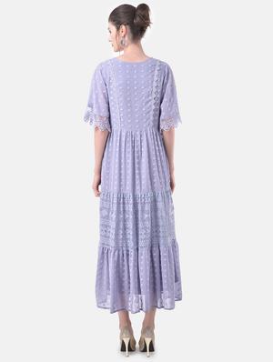 v-neck laced maxi dress - 17557278 - Standard Image - 3