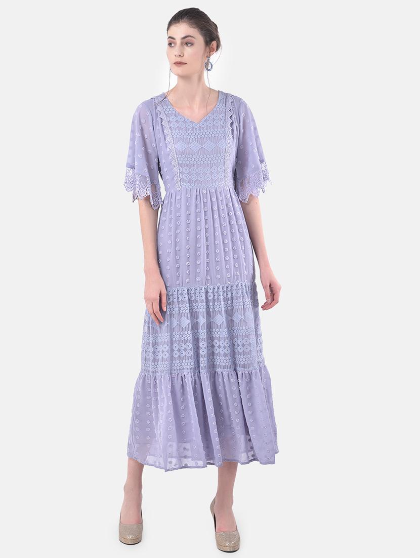 v-neck laced maxi dress - 17557278 - Zoom Image - 1
