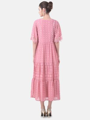 v-neck laced maxi dress - 17557279 - Standard Image - 3