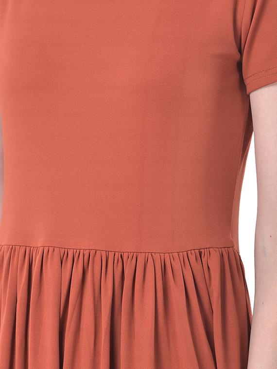 round neck gather detail maxi dress - 17557280 - Zoom Image - 4