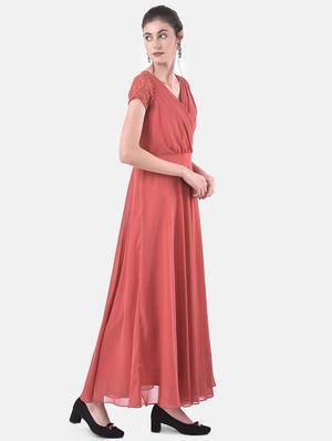 v-neck flared maxi dress - 17557283 - Standard Image - 2