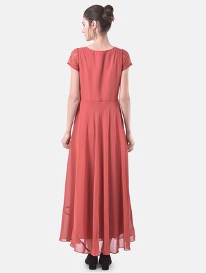 v-neck flared maxi dress - 17557283 - Standard Image - 3
