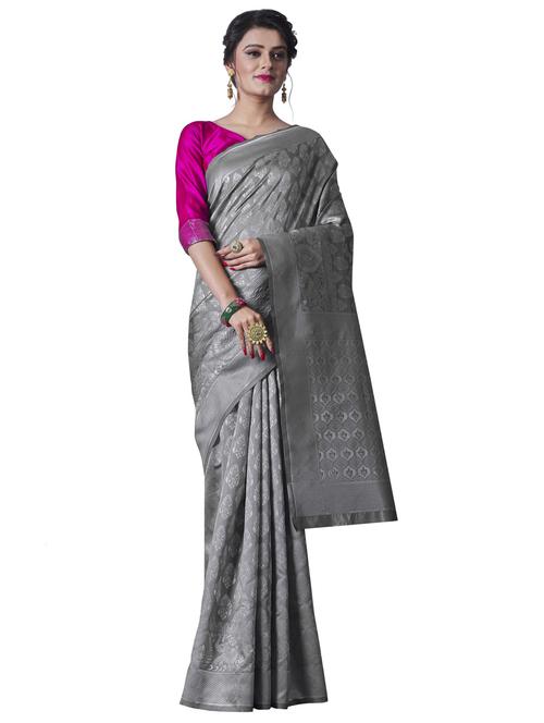 jacquard woven saree with blouse - 17557285 - Very Small Image - 1