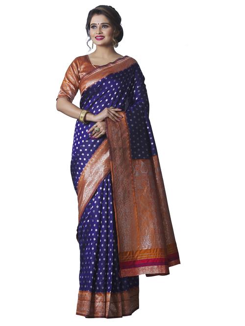 jacquard kanjivaram saree with blouse - 17557292 - Standard Image - 1