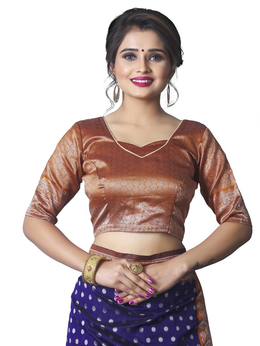 jacquard kanjivaram saree with blouse - 17557292 - Zoom Image - 3