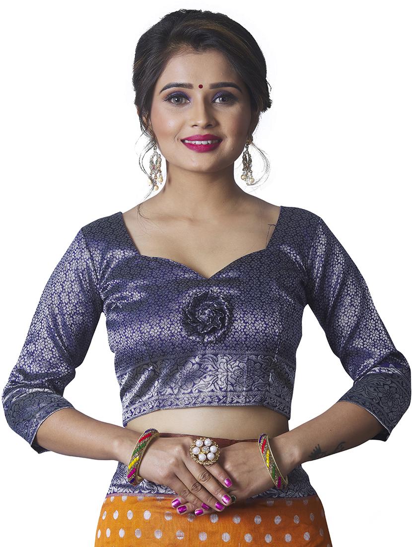 jacquard kanjivaram saree with blouse - 17557293 - Zoom Image - 3