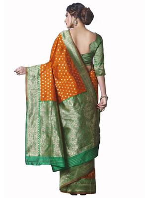 jacquard kanjivaram saree with blouse - 17557294 - Standard Image - 2
