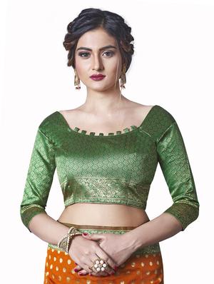 jacquard kanjivaram saree with blouse - 17557294 - Standard Image - 3