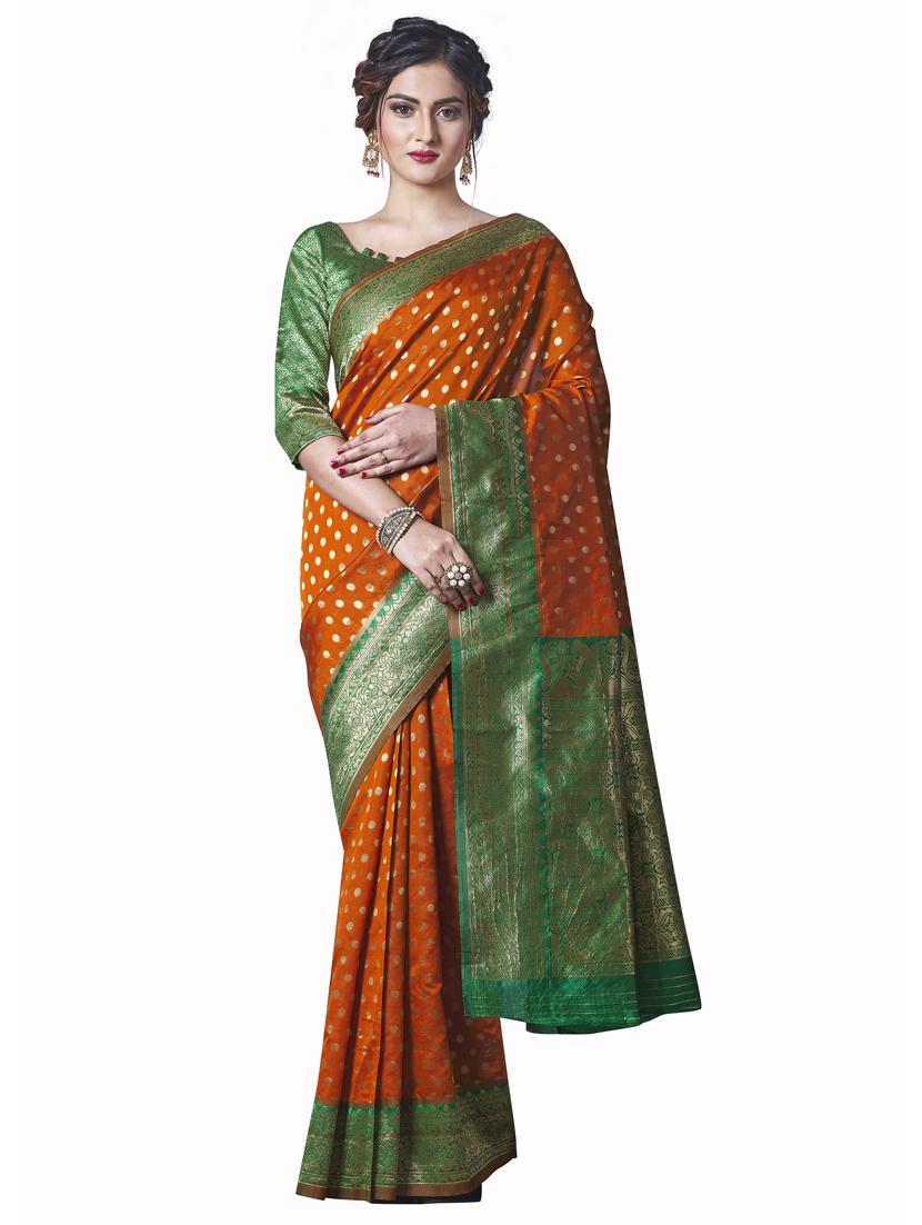 jacquard kanjivaram saree with blouse - 17557294 - Zoom Image - 1