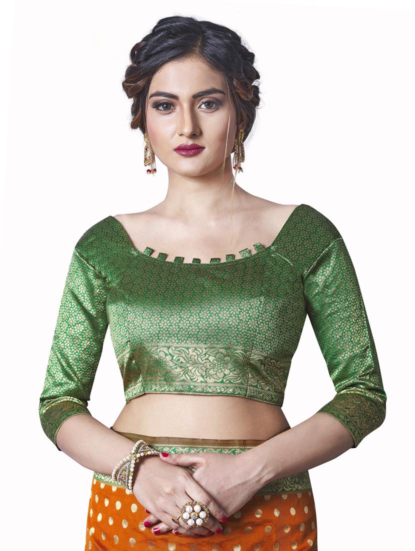 jacquard kanjivaram saree with blouse - 17557294 - Zoom Image - 3