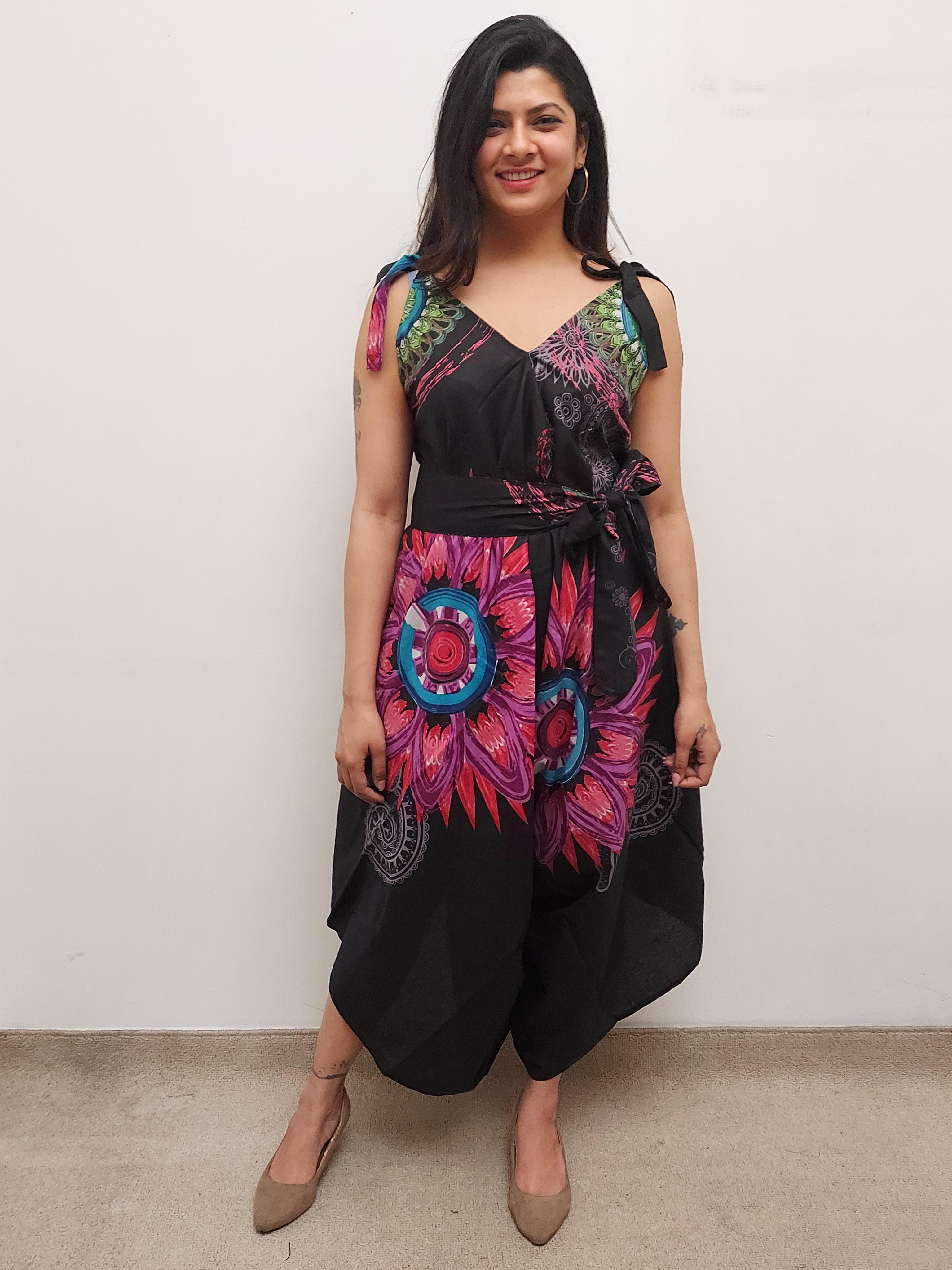 printed asymettric dress - 17557307 - Zoom Image - 1