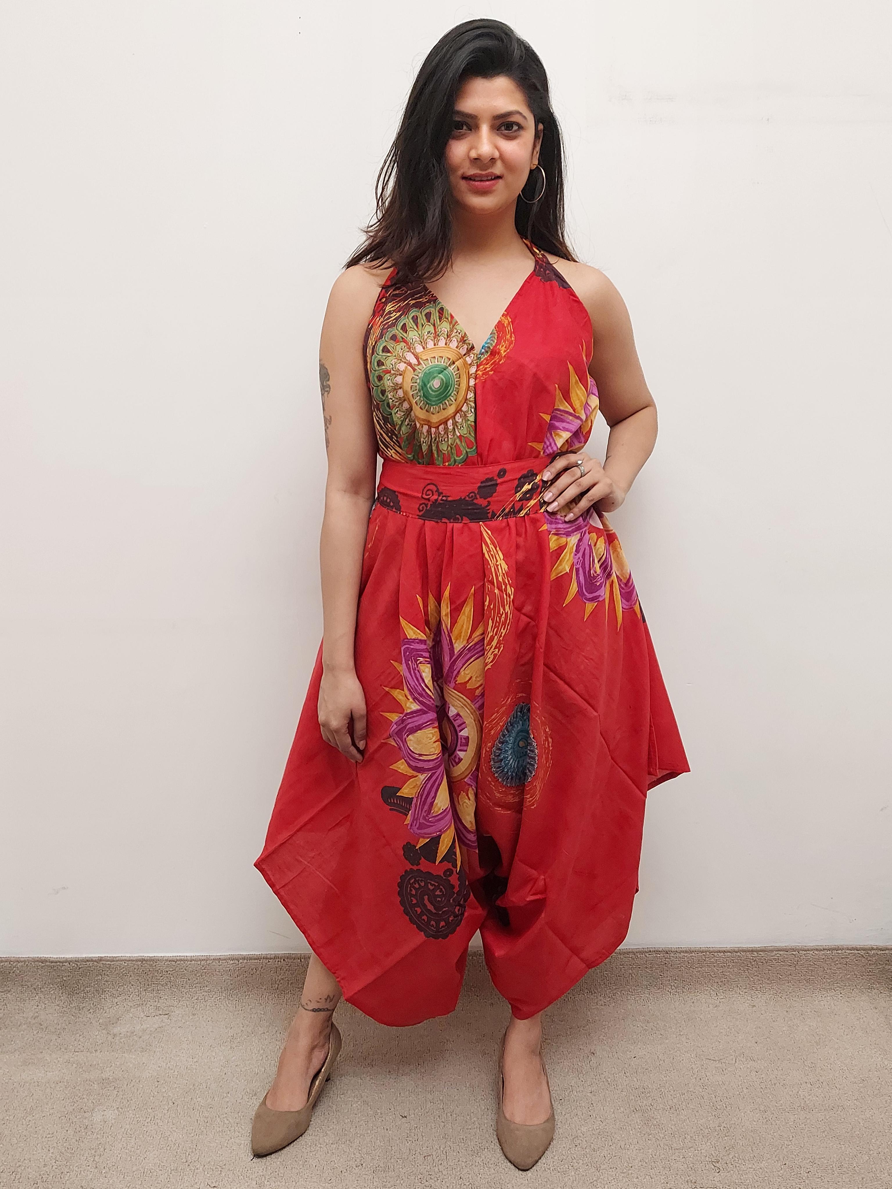 printed asymettric dress - 17557308 - Zoom Image - 1