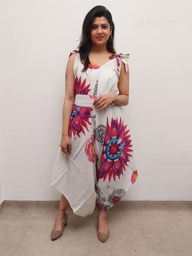 printed asymettric dress - 17557309 - Standard Image - 1
