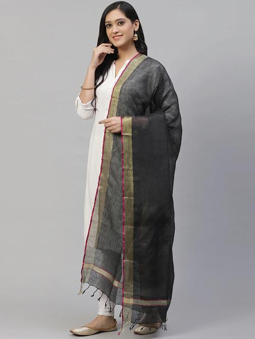 solid woven dupatta - 17557362 - Standard Image - 1