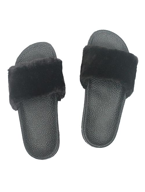 black slip on flip flop - 17557434 - Standard Image - 1