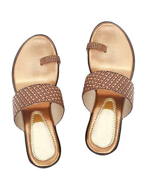 gold pvc flip flops - 17557452 - Standard Image - 1