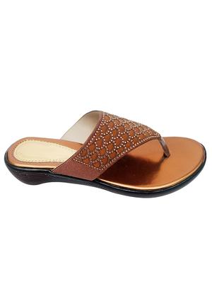 gold pvc flip flops - 17557455 - Standard Image - 3