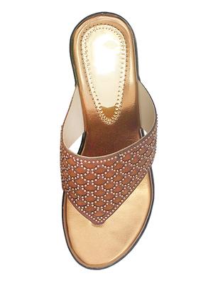 gold pvc flip flops - 17557455 - Standard Image - 5