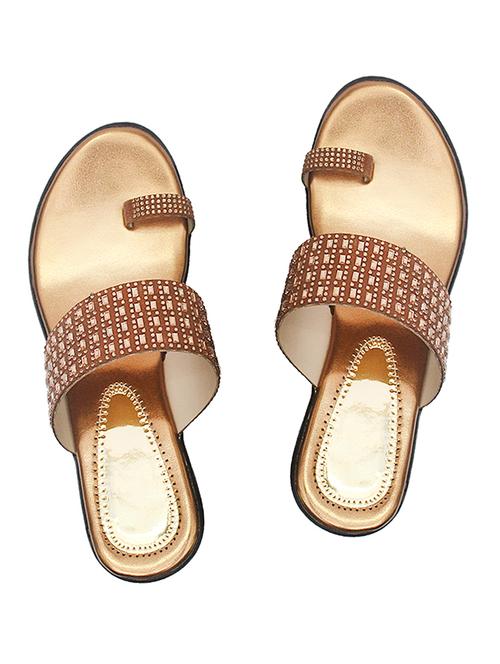 gold pvc flip flops - 17557457 - Standard Image - 1