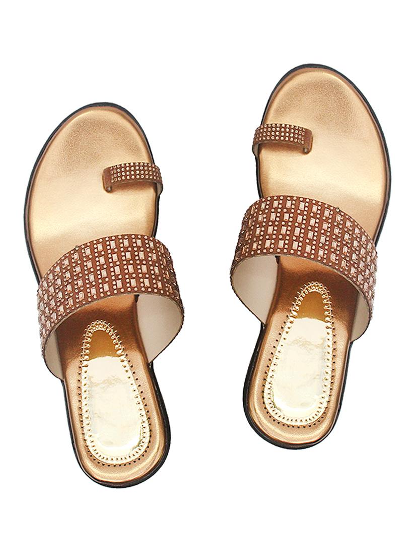 gold pvc flip flops - 17557457 - Zoom Image - 1