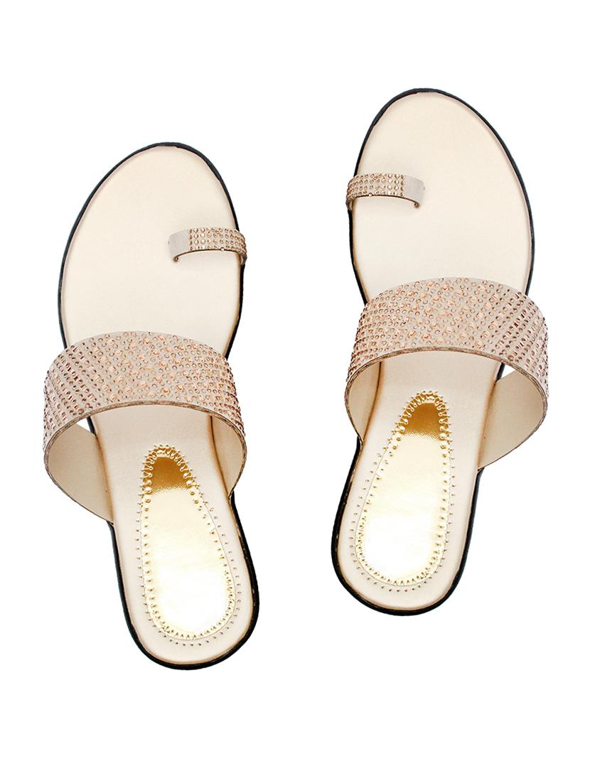 silver pvc flip flops - 17557459 - Zoom Image - 1