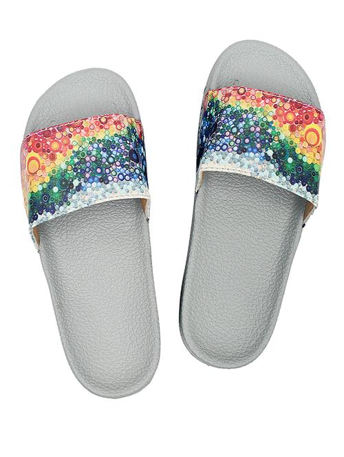 multi colored pvc flip flops - 17557461 - Standard Image - 1