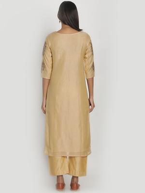 embroidered kurta palazzo set - 17557481 - Standard Image - 3