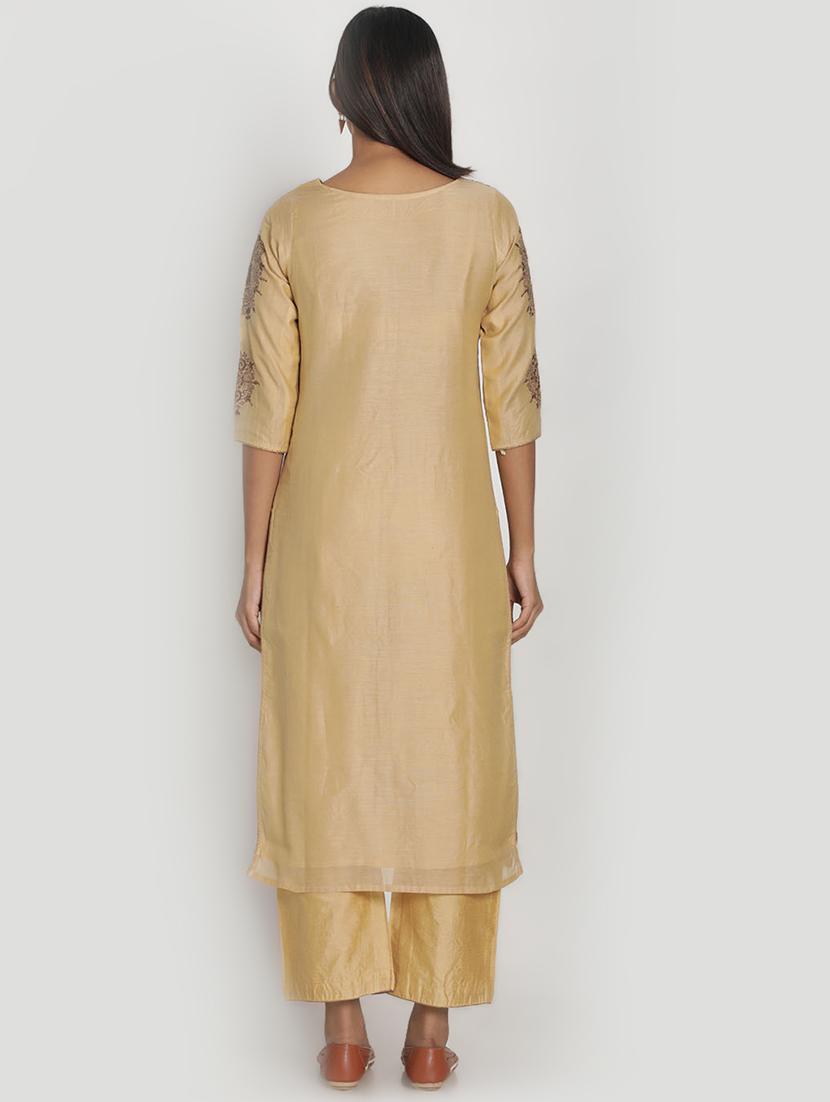 embroidered kurta palazzo set - 17557481 - Zoom Image - 3