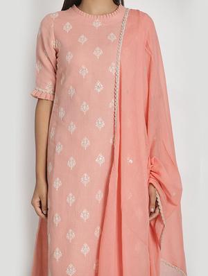 peach cotton suit set - 17557493 - Standard Image - 4