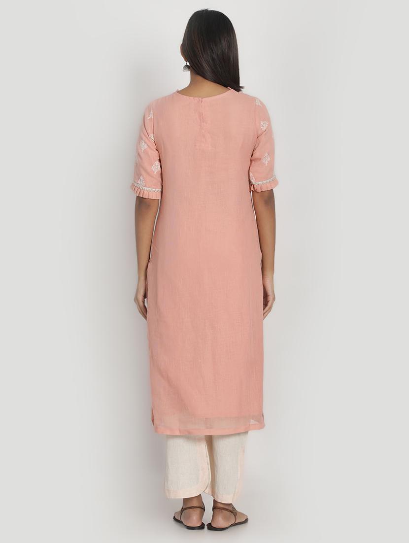 peach cotton suit set - 17557493 - Zoom Image - 3