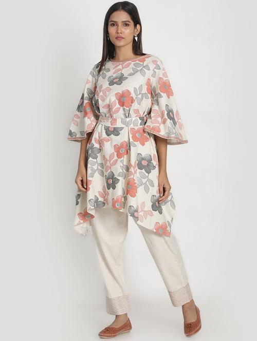 offwhite cotton kurta pant set - 17557496 - Standard Image - 1