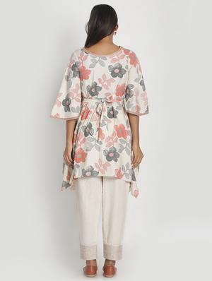 offwhite cotton kurta pant set - 17557496 - Standard Image - 3