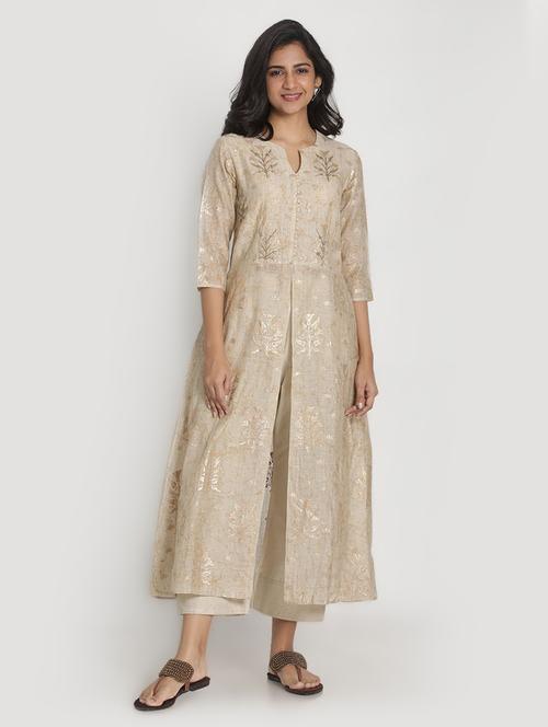 foil print kurta palazzo set - 17557497 - Standard Image - 1