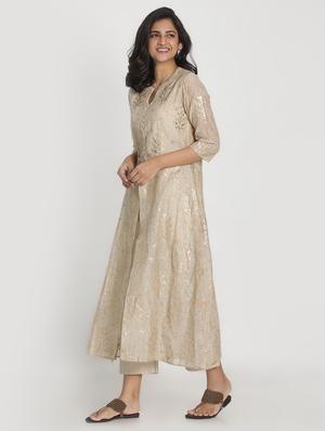 foil print kurta palazzo set - 17557497 - Standard Image - 2