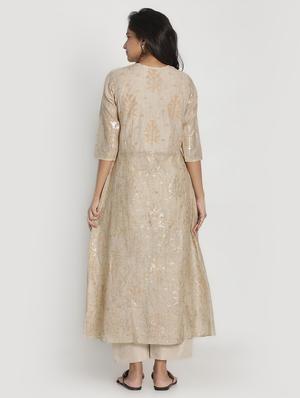 foil print kurta palazzo set - 17557497 - Standard Image - 3