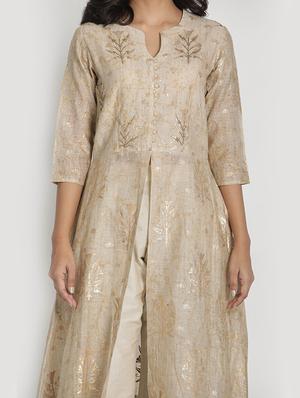 foil print kurta palazzo set - 17557497 - Standard Image - 4