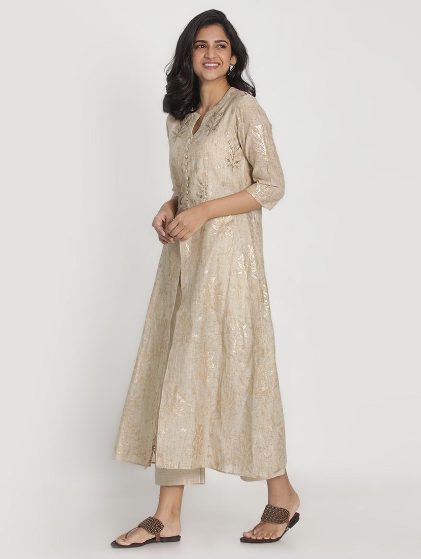 foil print kurta palazzo set - 17557497 - Zoom Image - 2