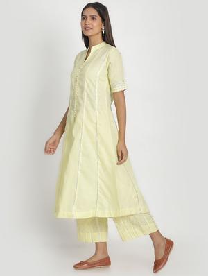 gota work kurta palazzo set - 17557500 - Standard Image - 2