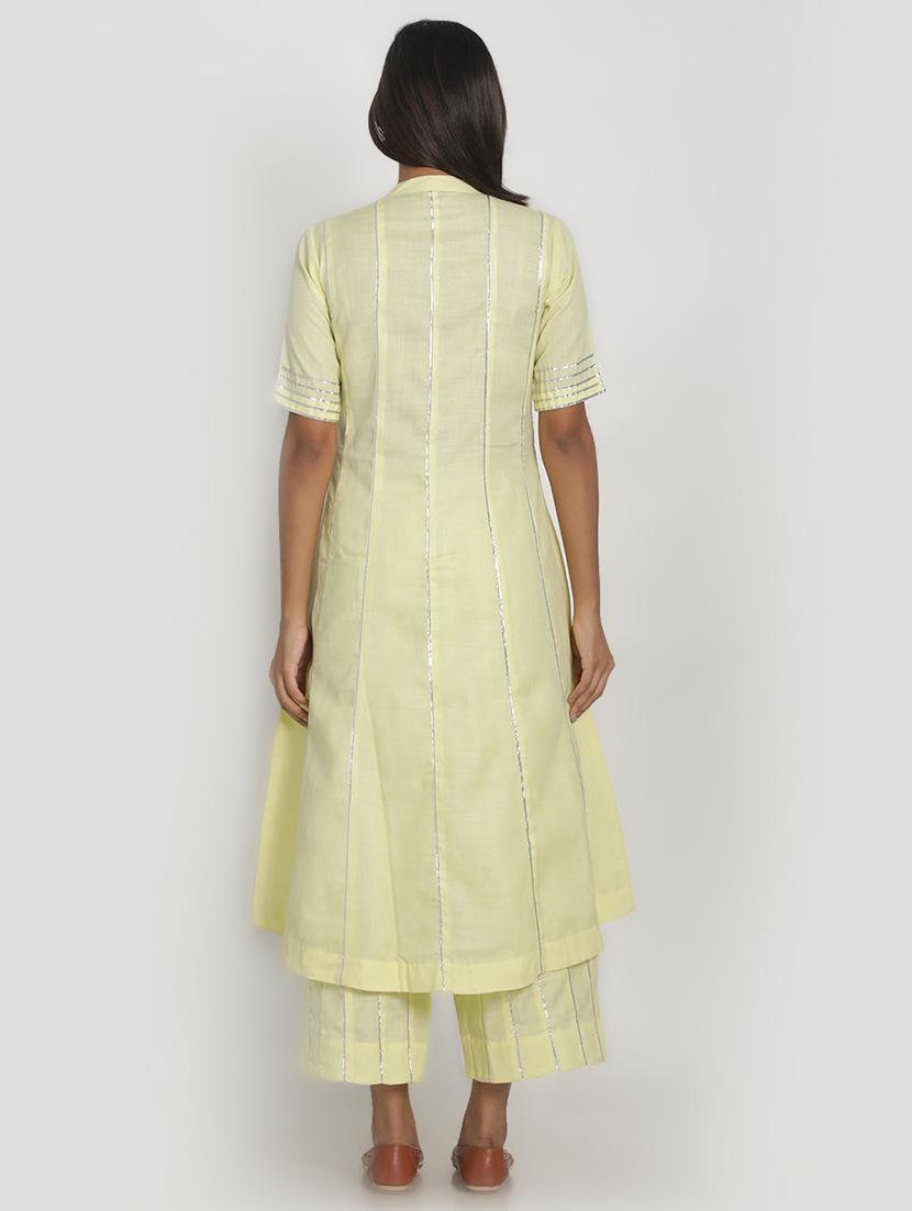 gota work kurta palazzo set - 17557500 - Zoom Image - 3