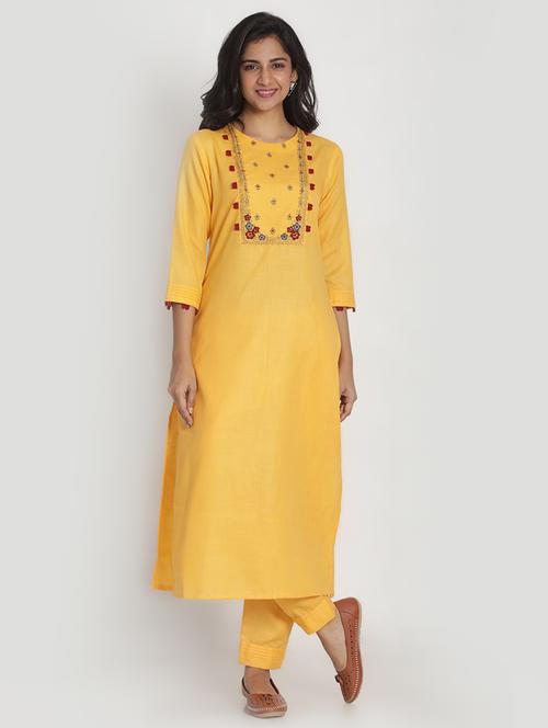 embroidered kurta pant set - 17557510 - Standard Image - 1