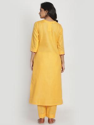 embroidered kurta pant set - 17557510 - Standard Image - 3